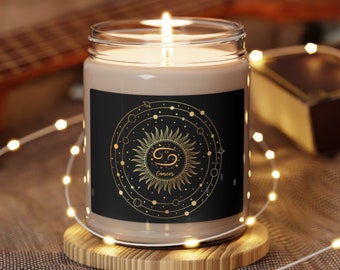 Cancer Zodiac Candle: Essential Oil Scented Soy Candle