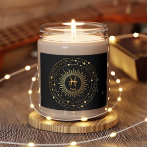 Pisces Zodiac Candle Pisces Gifts Birthday Gift For Pisces Zodiac Candle Astrology Candle Horoscope Candle Pisces Gift Ideas For Her Vegan