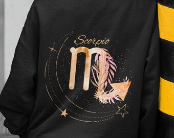Scorpio Zodiac Hoodie: Boho Astrology Sweatshirt, Scorpio Gift