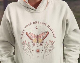 Sweat à capuche Celestial Moth : Sweat-shirt Mystical Cottagecore