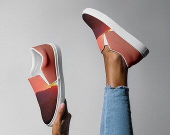 Sonnenuntergang Canvas Slip-On Schuhe: Abstrakte Designer Wohnungen