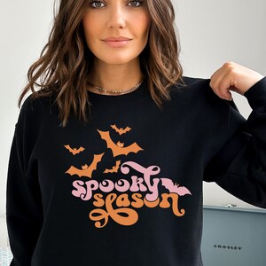 Spooky Season Sweatshirt, Bat Design Sweater, Bat Apparel, Bat Sweatshirt,  Halloween Shirt, Bat Print, Seasonal Bat Shirt, Spooky Clothing
