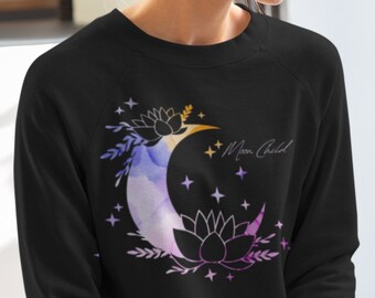 Moon Child Celestial Shirt: Floral Crescent Moon, Mystical Witchy Tee