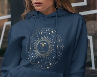 Ram Zodiac-hoodie: sweatshirt met grafische ruimteastrologie