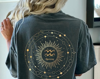 Aquarius Zodiac Comfort Colors Shirt: Astrology Gift