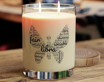 Libra Zodiac Candle: Luxury Soy Wax Astrology Gift