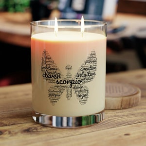 Scorpio Candle, Zodiac Candle, Astrology Candle, Luxury Candles, Scorpio Gifts, Birthdate Candle, Scorpio Birthday, Cool Candles, Scorpio