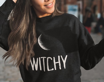 Witchy Moon Sweatshirt: Unisex Halloween Fall Clothing
