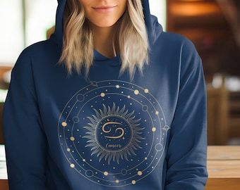 Cancer Zodiac Hoodie: Graphic Astrology Pullover