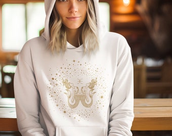 Vintage Pisces Hoodie: Astrology Zodiac Sign Pullover