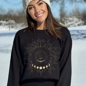 Moon Sweatshirt Celestial Sweatshirt Moon Phase Shirt Celestial Gift Idea Moon Lovers Gift Witchy Shirt Moon Phase Sweatshirt Astrology Gift