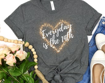 Alla hjärtans dag-hjärta-T-shirt: Kärlekströja för kvinnor