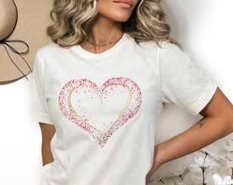 Valentine's Day Heart T-Shirt: Glitter Love Shirt