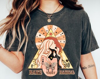 Camiseta Celestial da Comfort Colors: Camiseta com estampa retrô mística