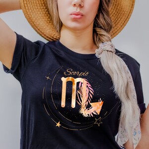 Schorpioencadeaus, Schorpioen, shirt Schorpioen, geboortebloem cadeau, shirt astrologie, sterrenbeeld cadeau, mystiek shirt, shirt geboortemaand tarotshirt