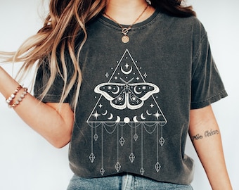 Comfort Colors Moth Shirt: Vintage Celestial Tarot Tee