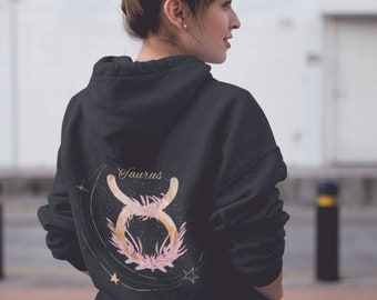 Sudadera con capucha del signo zodiacal Tauro: Sudadera de astrología bohemia
