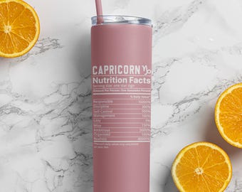 Capricorn Zodiac Traits Tumbler Cup: Astrology Gift (20oz)