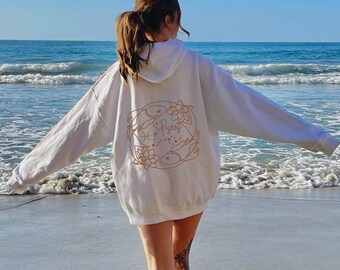 Pisces Zodiac Hoodie: Boho Astrology Sweatshirt, March Birthday Gift