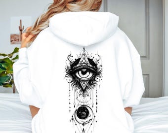 Evil Eye Celestial Hoodie: Mystic Spiritual Clothing