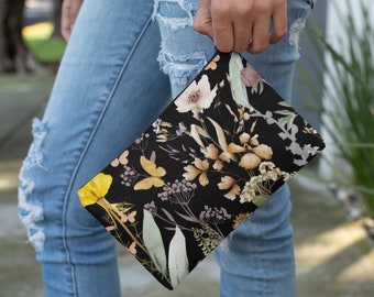 Wildflower Makeup Bag: Pressed Flower Cosmetic Travel Case