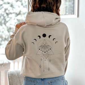 Astrology Gift, Moth Hoodie, Moon Hoodie, Moth Shirt, Moon Lovers Gift, Celestial Hoodie Gift, Moon Phase Gift Idea, Unique Luna Moth Hoodie