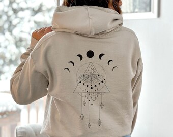 Sweat à capuche papillon céleste : cadeau d'astrologie des phases de la lune