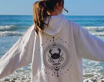 Hoodie met sterrenbeeld kanker: hemelse krab astrologie trui