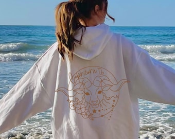 Capricorn Gift, Capricorn Hoodie, Astrology Sweatshirt, Tarot Hoodie, Capricorn, Unique Birthday Gift, Constellation Gift, Birth Flower Gift