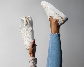 Celestial Slip On Sneakers: Starry Galaxy Canvas Shoes