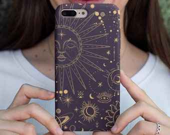 Celestial Phone Case: Sun, Moon & Stars Astrology Design