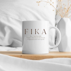 Fika Mug, Ceramic Mug, Mug, Coffee Mug, Coffee Lover, Tea Mug, Hot Cocoa Mug, Fika, Fika time, Drinkware, Jumbo Mug, 20oz
