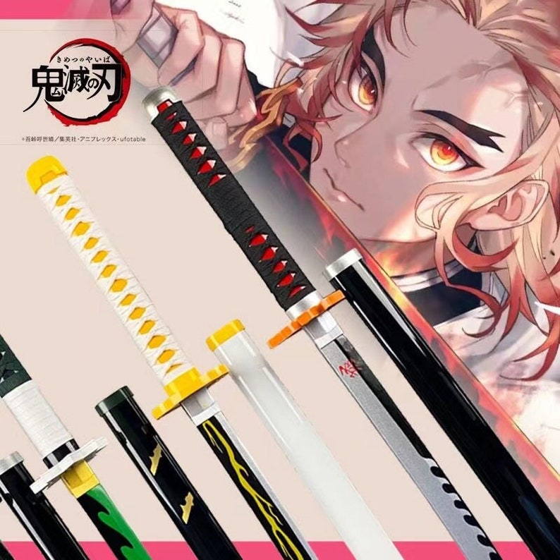 Demon Slayer Sword Anime Swords 41inch Bamboo Blade Katana Etsy