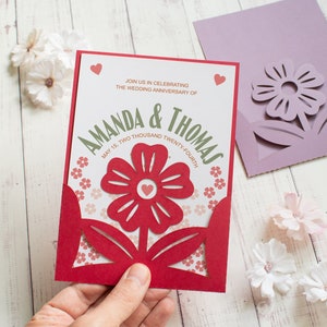 Invitation template SVG, wedding pocket flower invite card, floral birthday invitation for Cricut, Laser(svg dxf ai cdr)