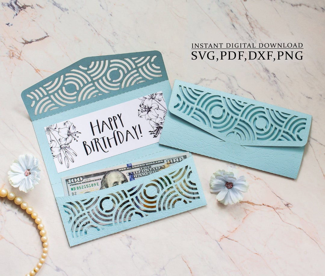 Money Envelope Svg, Cash Gift Thanksgiving Envelope Template, Geometric