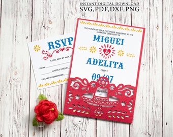 Invitation Template SVG Wedding Stars 5x7 Envelope Template 