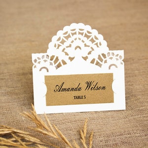 Lace Place Card Template SVG, Wedding Lace Place Card, Thanksgiving ...