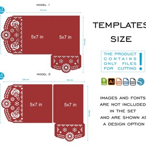 Mexican Roses Invitation Template, Flowers Papel Picado Svg Invite Card ...