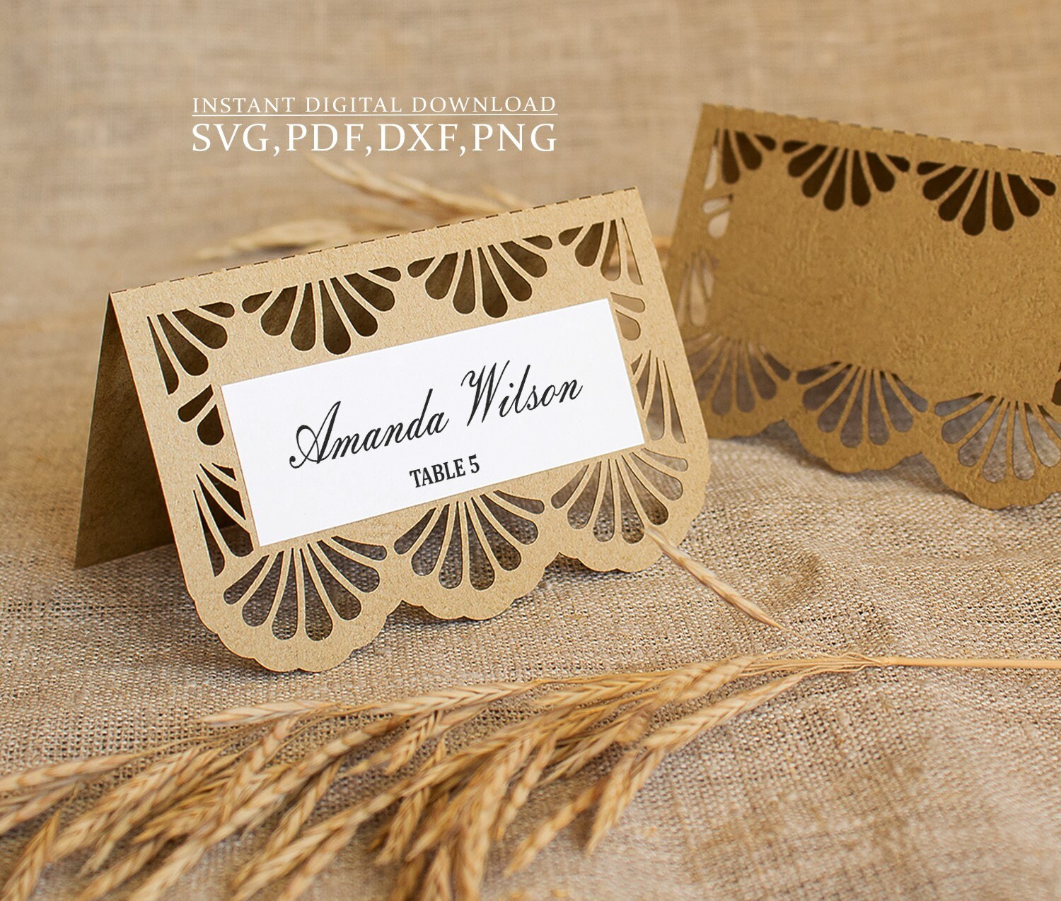 Place Card Template SVG Wedding Place Card Thanksgiving Card Laser