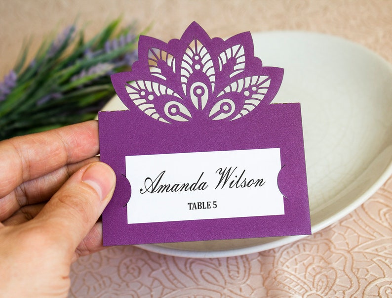 Place Card Template SVG Mandala Wedding Place Card Etsy