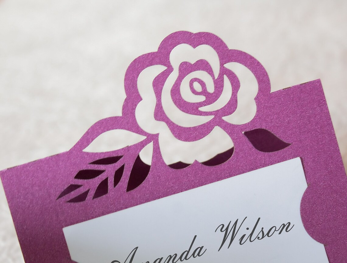 Place Card Template Svg Rose Wedding Place Cards Escort Card Etsy