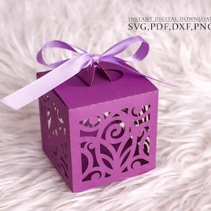 Coffret cadeau svg, Modèle de boîte de mariage, boîte à bonbons, boîte de remerciement pour Portrait Cameo Cricut, découpe laser, svg dxf ai cdr