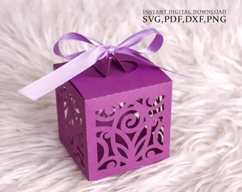 Gift box svg, Wedding box template, candy box, thanksgiving box for Portrait Cameo Cricut, laser cut, svg dxf ai cdr