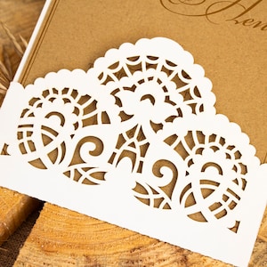 Rustic Pocket Invitation Template SVG, Wedding Lace Envelope Template ...