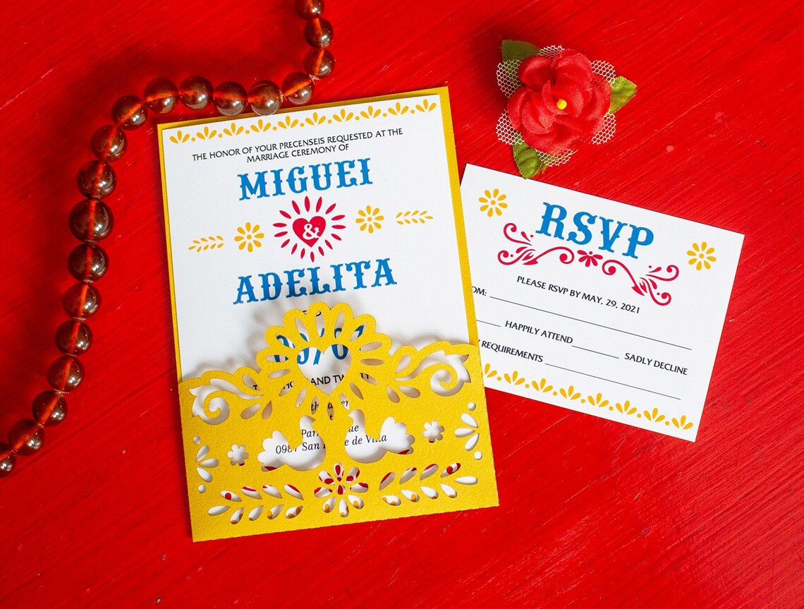 Mexican Invitation Svg Wedding Template Pocket Envelope 5x7 - Etsy