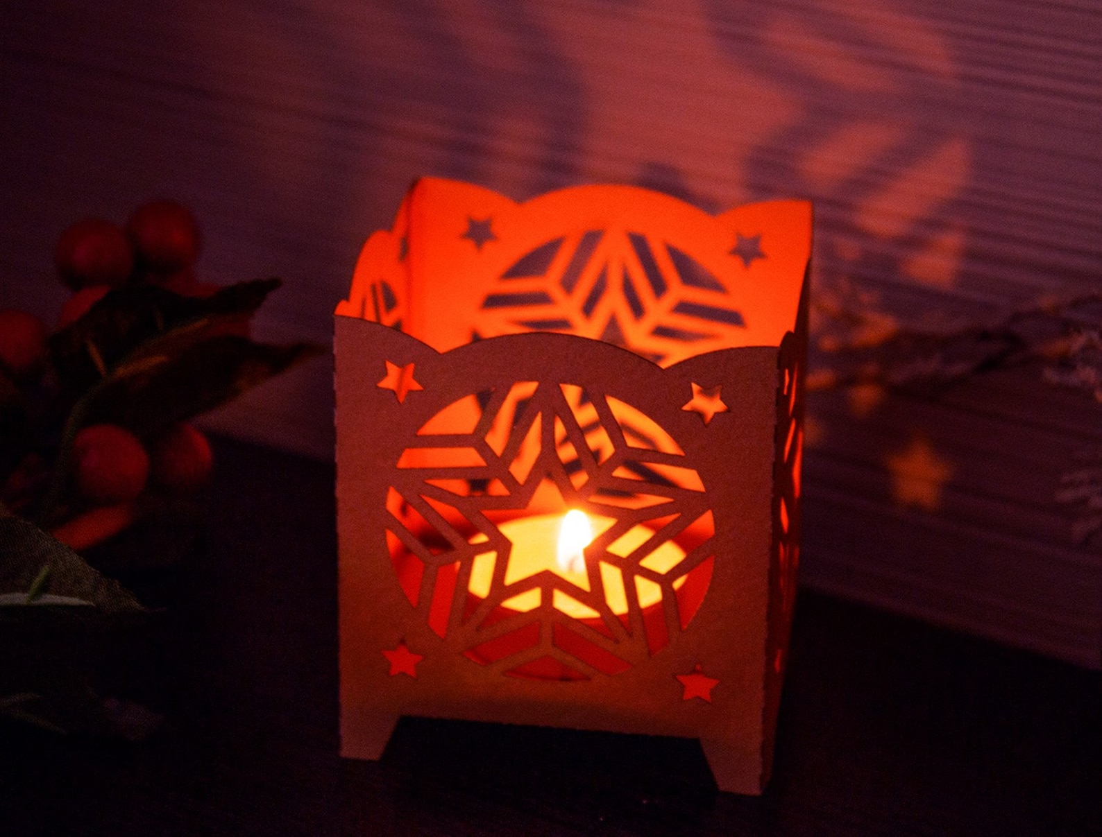 Paper Lamp Svg Candle Holder Template Stars Flashlight Lamp Etsy