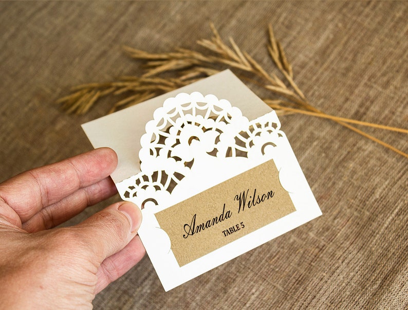 Lace Place Card Template SVG Wedding Lace Place Card - Etsy