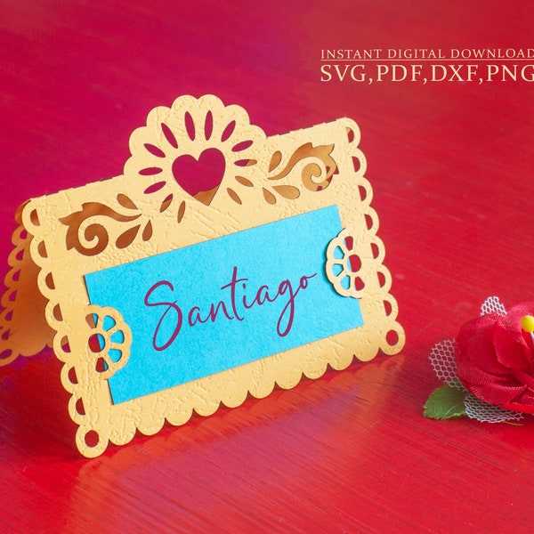 Place card SVG, Mexican place cards template, wedding escort card, thanksgiving card, Laser Cut, Cameo Cricut svg dxf ai cdr