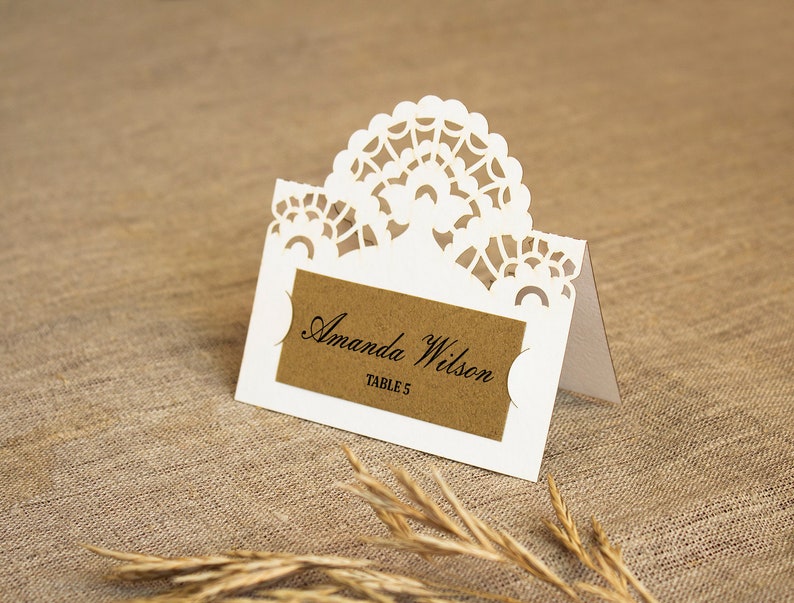Lace Place Card Template SVG Wedding Lace Place Card - Etsy