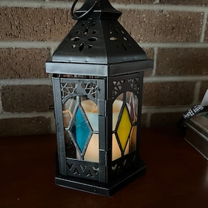 Stained glass lantern.